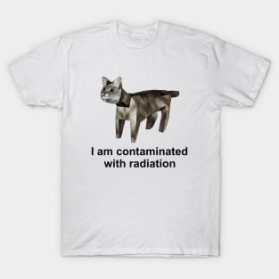 I Am Contaminated With Radiation Funny Cat Meme Shirt / Ironic Shirt / Weirdcore Clothing T-Shirt